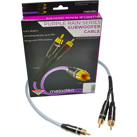 Kabel do subwoofera RCA - 2 RCA typu Y Melodika MDSWY20G 2,0m