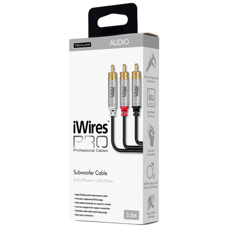Klipsch R-8SW - subwoofer aktywny 50 W + kabel do subwoofera TECHLINK 2RCA-RCA 3m w zestawie