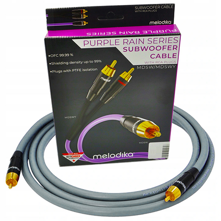 Kabel RCA do subwoofera Melodika MDSW50G Gunmetal Edition 5,0m
