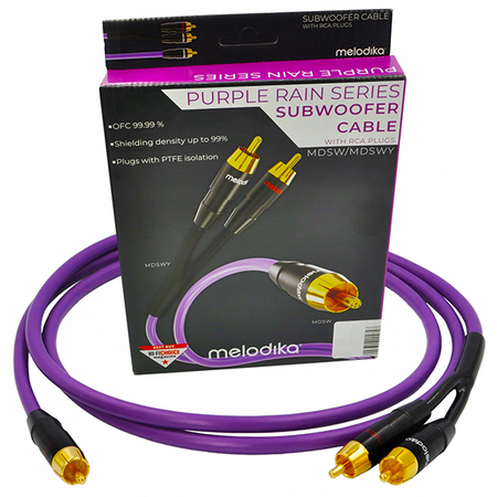 Kabel do subwoofera RCA - 2 RCA typu Y Melodika MDSWY60 6,0m